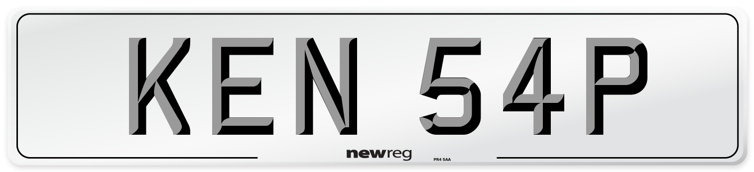 KEN 54P Number Plate from New Reg